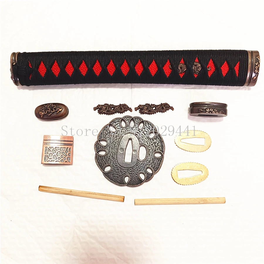 Dragon Theme Sword Guard for Katana/Wakizashi Fittings Set Kirsite Tsuba+Menuki+Fuchi+Kashira+Handle+Habaki+Seppa Metal Crafts