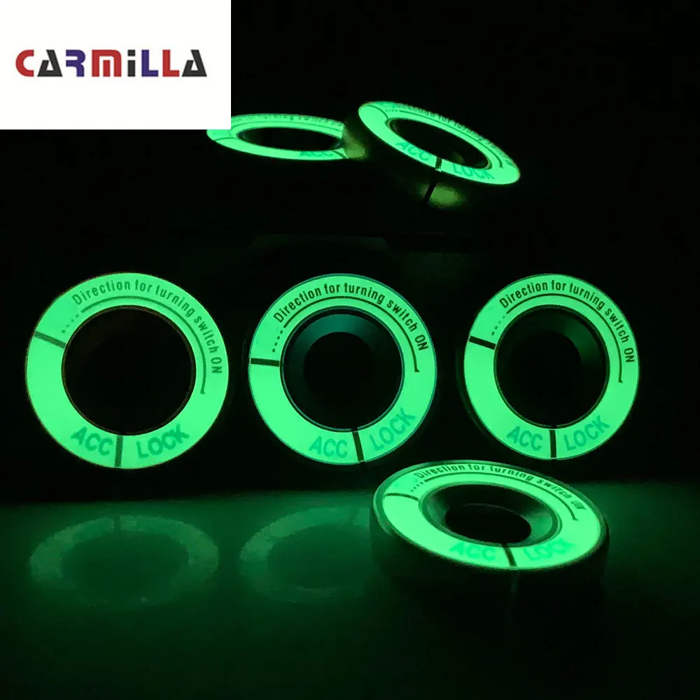 Carmilla Luminous Aluminum Alloy Ignition Key Ring Switch Cover Interior Accessories for AUDI A1 A3 A4 B5 B6 B7 B8 A5 A6 C5 Q3