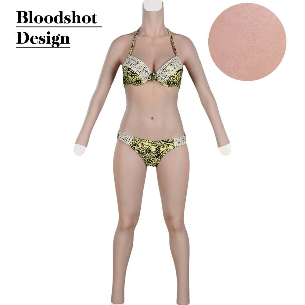 

Dokier Silicone Bodysuit Vagina Pants Fake Boobs Full Body Suit for Drag Queen Transgender Shemale Breast Forms Crossdresser