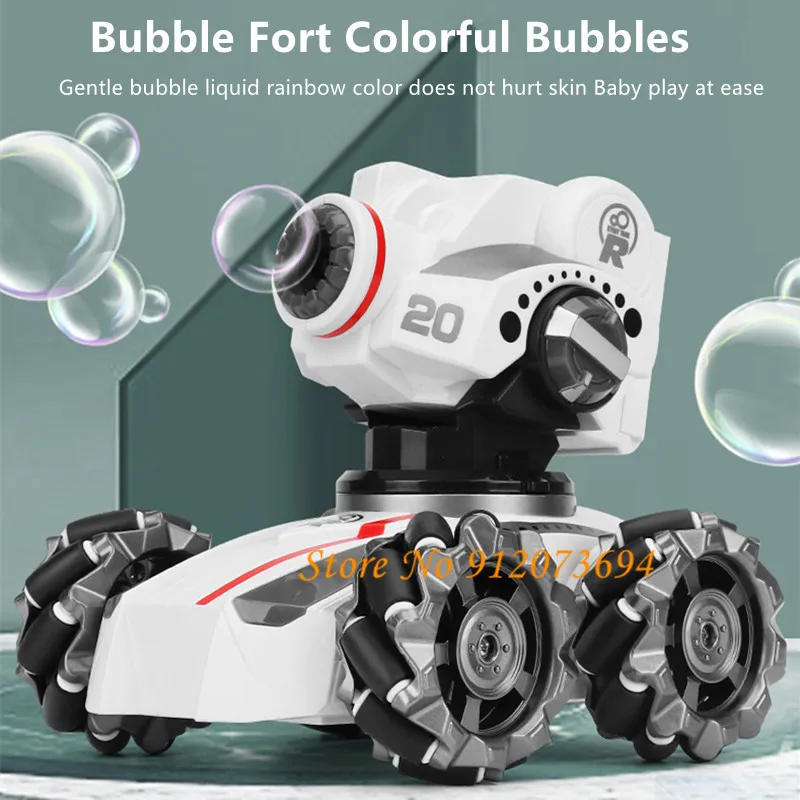 Watch Sensing 3-In-1 Remote Control Tank Car 2.4G 4WD Launch Bullet Bubble Intelligent Demo Turret Rotate Smoking Music RC Tank