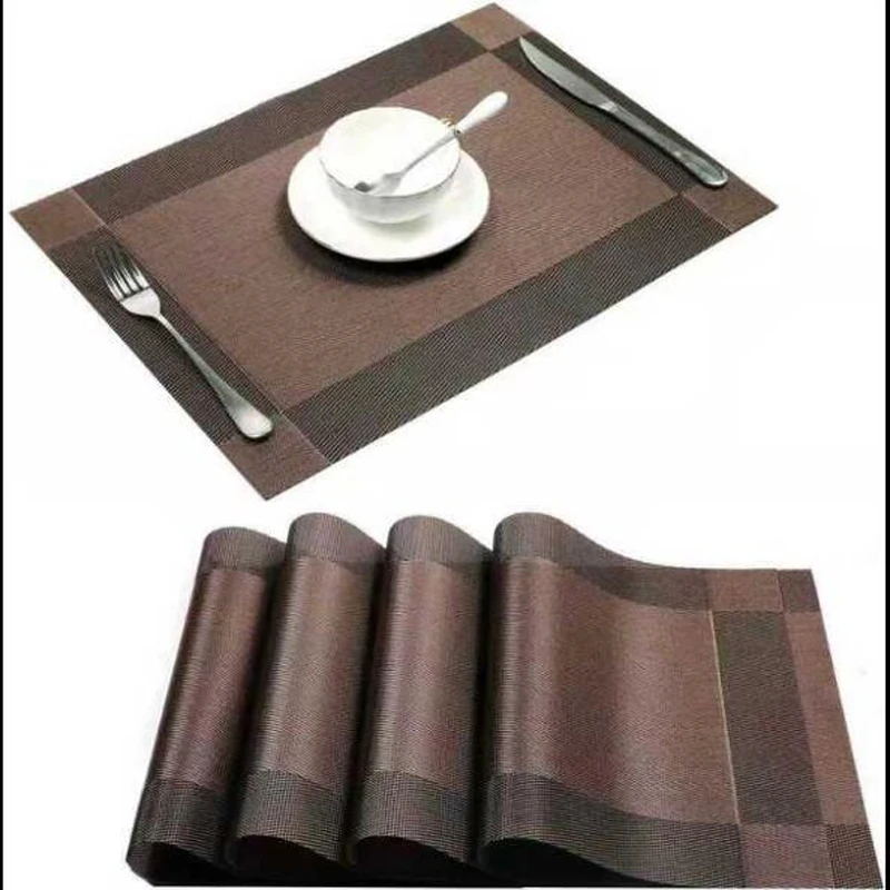 2 pçs/lote PVC Placemats Pad Coaster Mats Mesa de Jantar Não-Deslizamento Resistente Ao Calor Tablemat Copo Coaster Pad Prato Tigela Esteira Do Copo