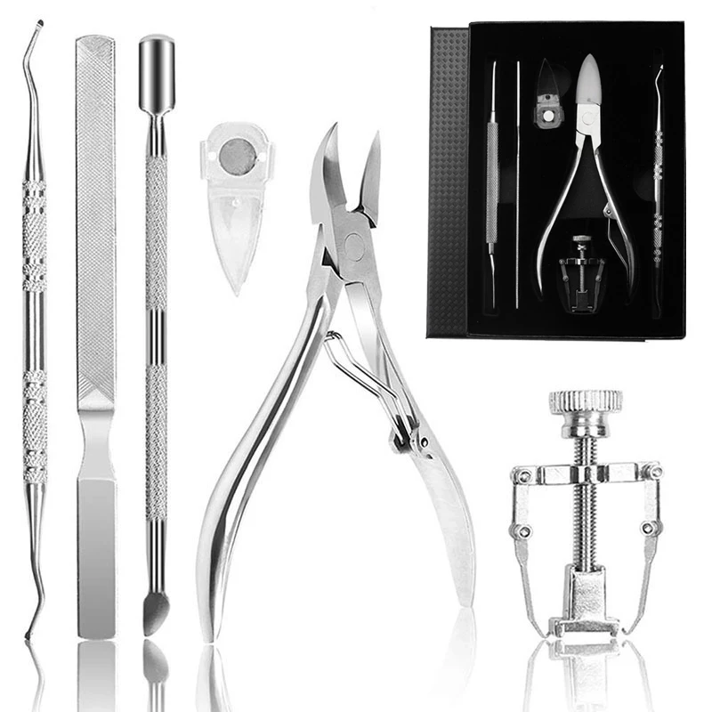 Ensemble de coupe-ongles pour manucure, coupe-ongles, coupe-ongles, outil de pédicure professionnel, ciseaux pour orteils incarnés, 6 pièces