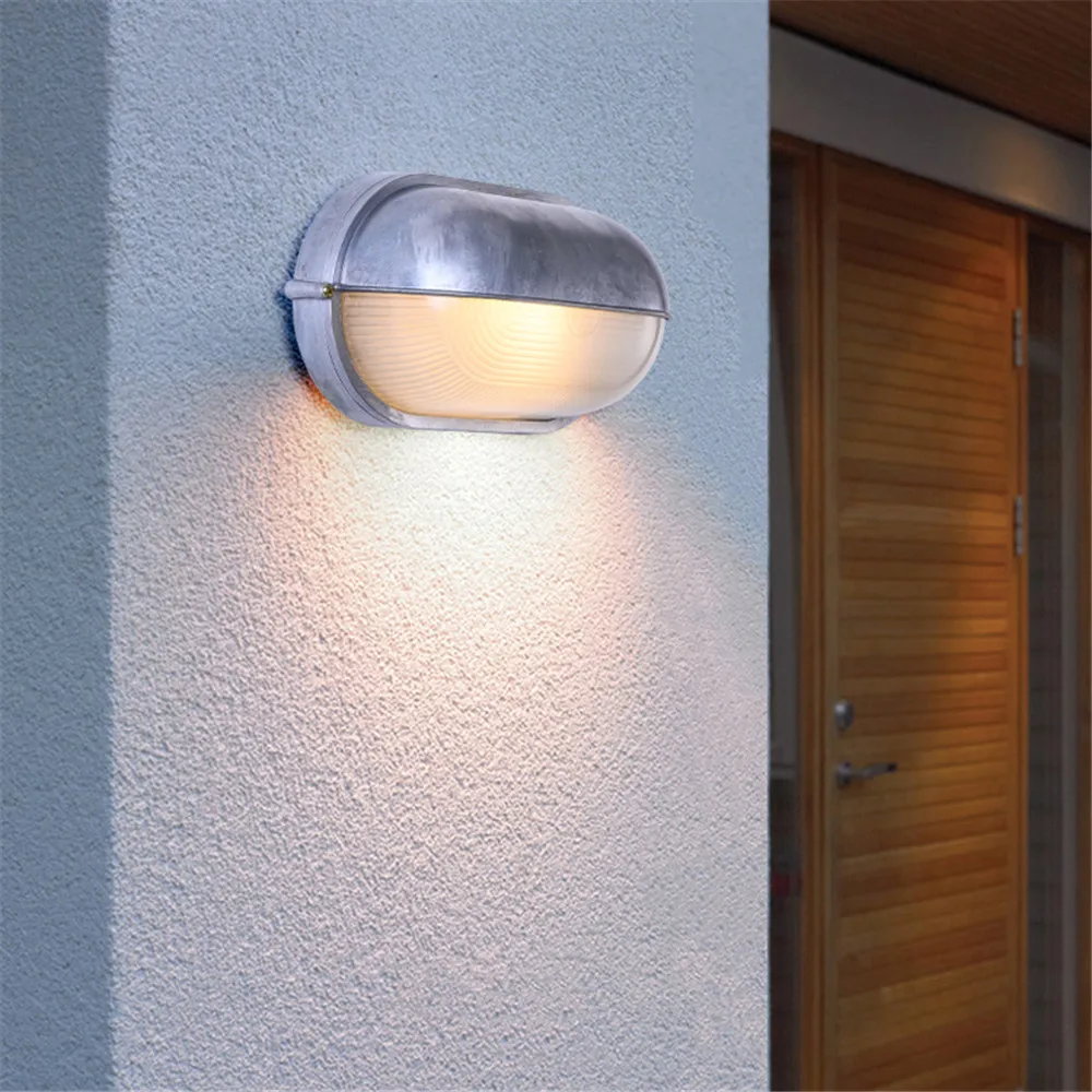 

American Outdoor Courtyard Wall Lamp Vintage Waterproof Antirust LED Porch Lights Wall Sconce Garden Balcony Bathroom Lighting