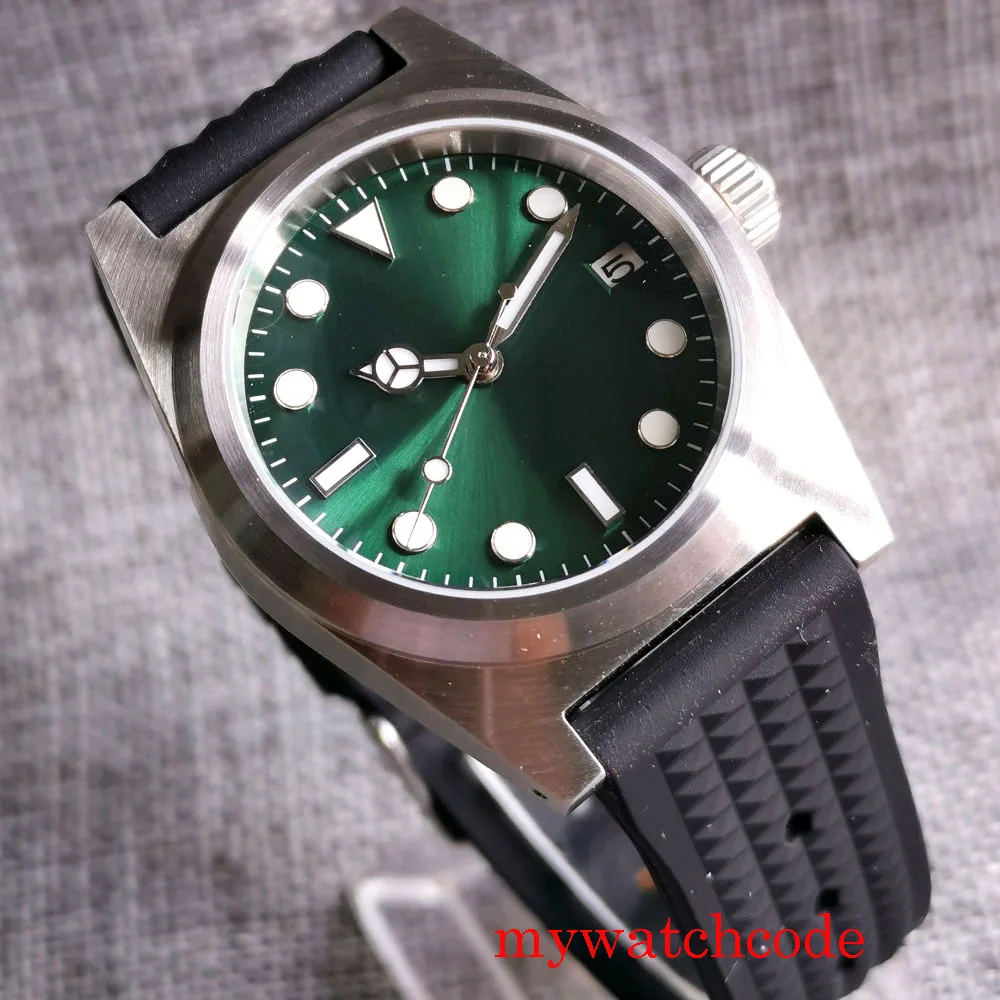 Reloj de buceo automático para hombre, pulsera de mano NH35A PT5000 Tandorio NH35A de 38MM, con esfera luminosa de cristal de zafiro AR, 200m