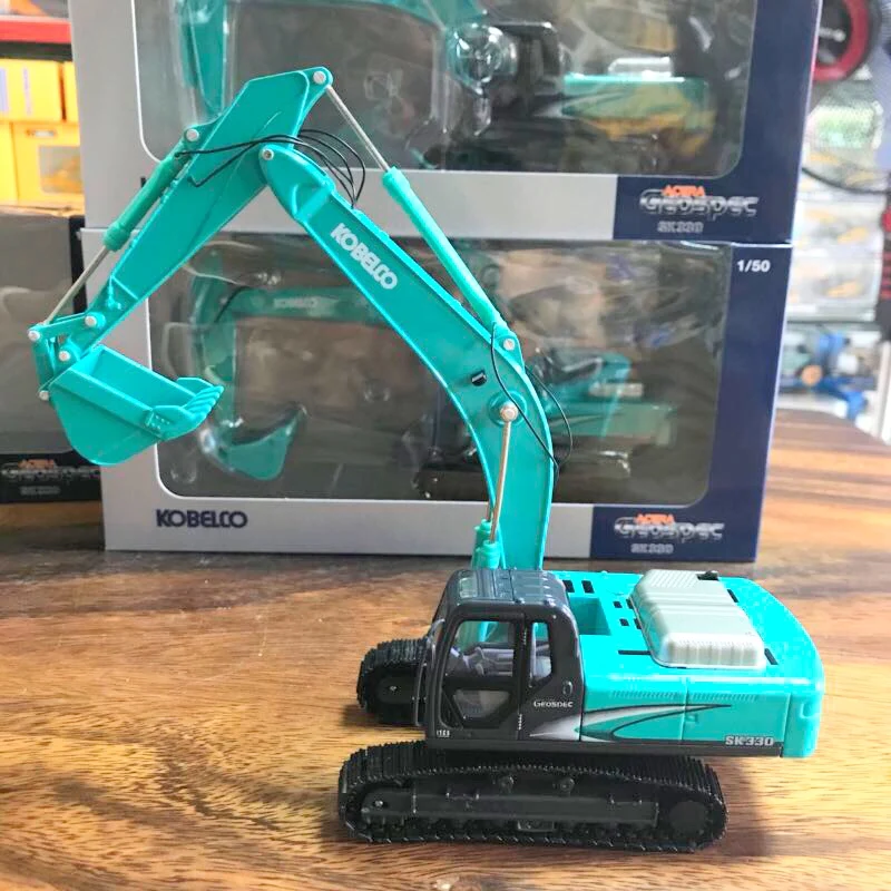 Diecast Toy Model 1:50 Scale Kobelco SK330-8 Hydraulic Excavators with Metal Track Construction Machinery Vehicle Toy Model