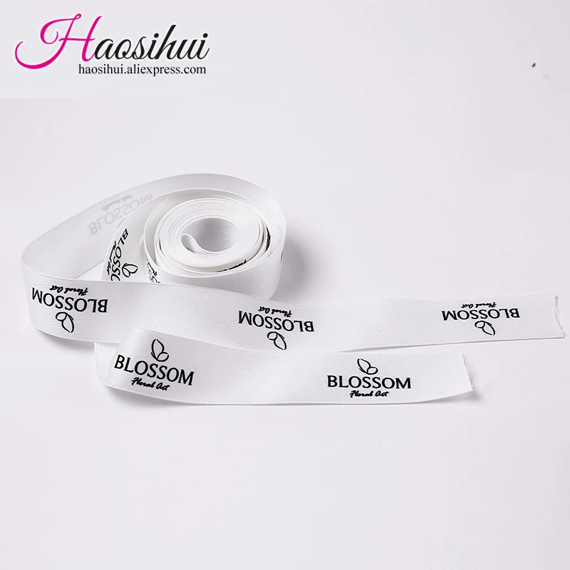 1-1/2''(39mm) Personalized Decoration Gifts Flower Printing Names and Company Logos Taffeta Ribbon 100 yards/lot