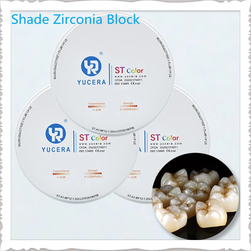 12mm YRC Ceramic Blocks Open System CAD CAM Dental Zirconia Disc Dental Materia Precise Dental Restorations