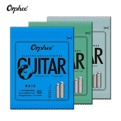 Orphee-Juego de cuerdas de guitarra eléctrica de Metal, Serie RX, acero al carbono Hexagonal, 6 cuerdas para piezas de guitarra, instrumento Musical