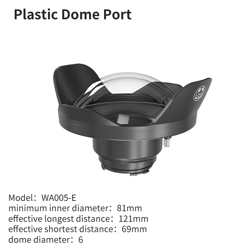 Imagem -06 - Wide Angle Dome Port Lens para Mergulho Subaquático Waterproof Câmera Housing Case Fotografia Subaquática Peças Acessórios 6