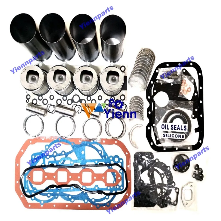 For ISEKI SX65 Engine Overhaul Rebuild Kit For Isuzu 4BC2 Diesel Engine Cylinder Liner Piston Ring Bearing Gasket Set