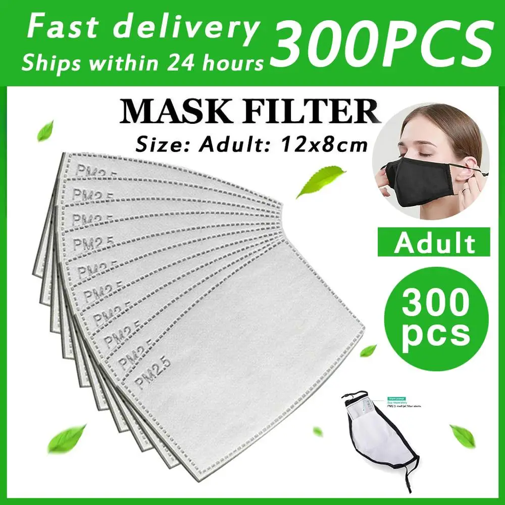 Disposable Replaceable 5 Layers PM2.5 Filter Mask Activated Carbon  Paper Adult Masks Anti Dust Haze Mouth Face Mask Filters