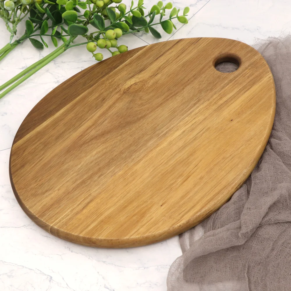 Jaswehome Acacia Wood Cutting Boards Solid Wood Kitchen Chopping Boards Drop Shape Wooden Fruit Board Kitchen Tools