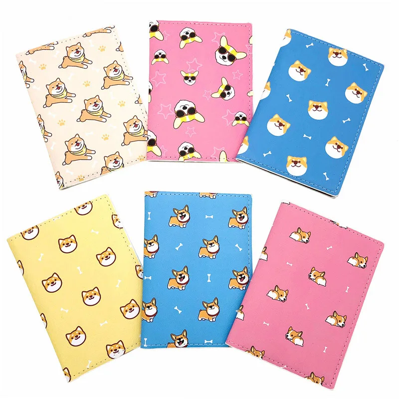 Cute Corgi Dog PU Travel Passport Case ID Card Cover Passport Holder Protector Organizer Super Quality Women Men Card Holder