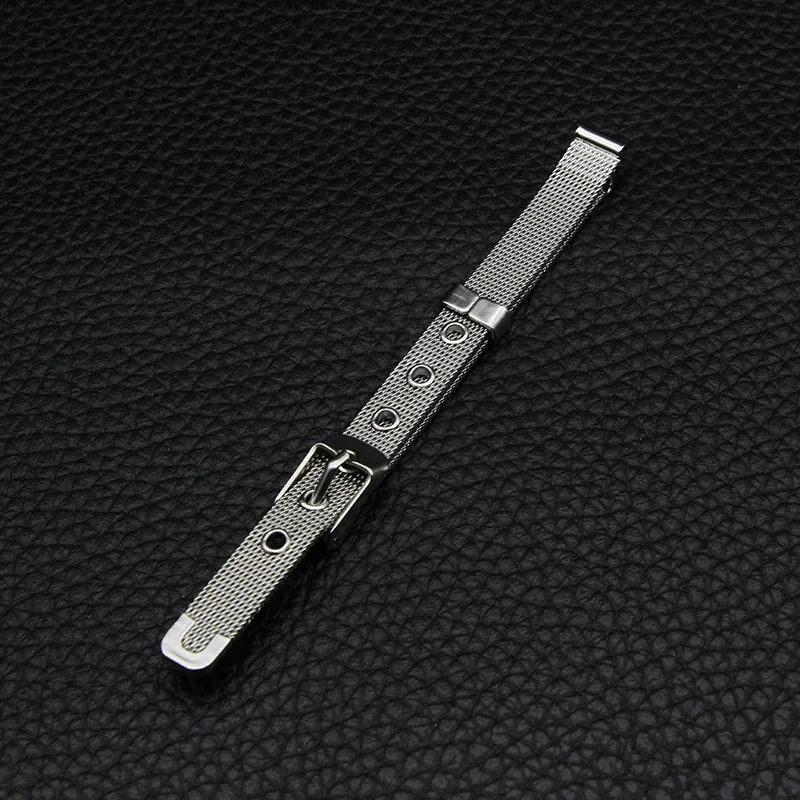 Stainless Steel Watchband Silver Watch Strap Mesh Belt 8mm Women Wristwatch Bands Watches Reloj Accessories Female