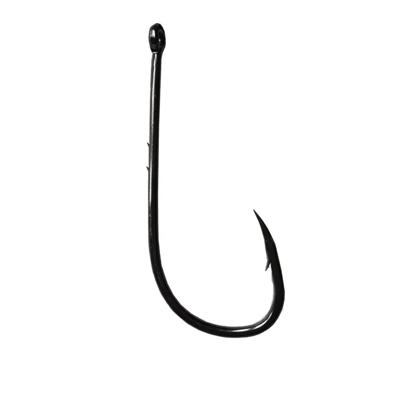 Fishing Hook 300Pcs Baitholder Eyed Long Handle High Carbon Black Barbed Saltwater Sea Fishing Commercial Hook Accessories Pesca