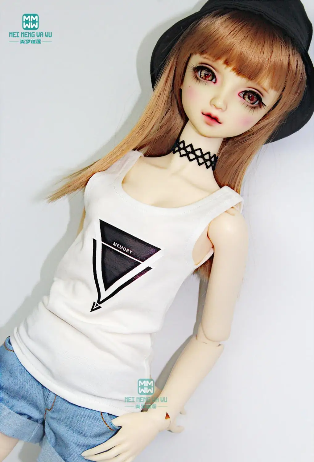 BJD accessories for 60cm 1/3 BJD Doll fashion wild vest black, white, gray