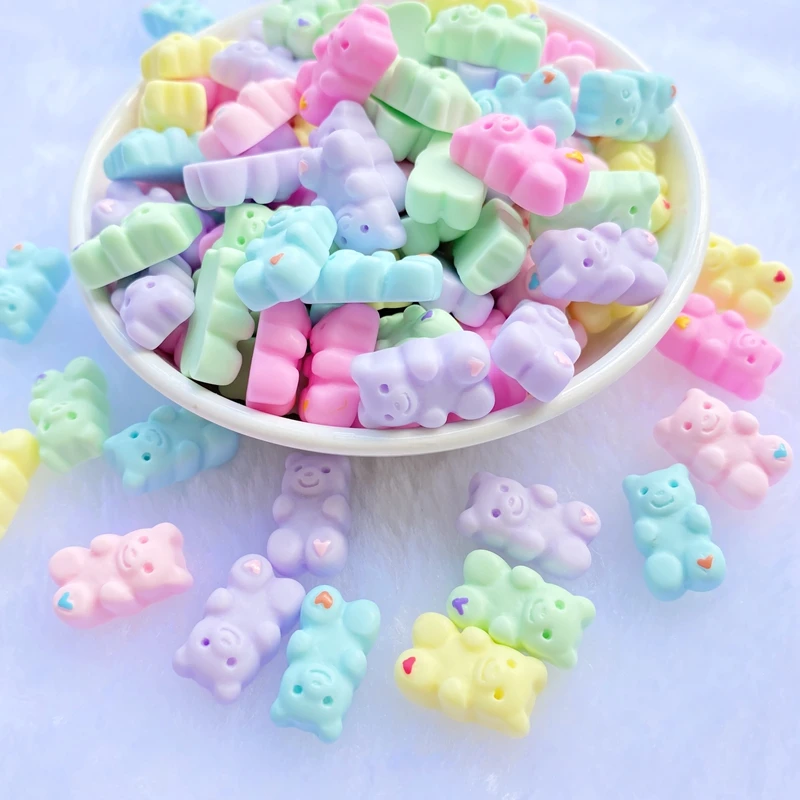 20pcs New  Resin Mixed Mini Solid Bear Flat Back Cabochon Charm DIY Phone/Craft Decoration Accessories E12