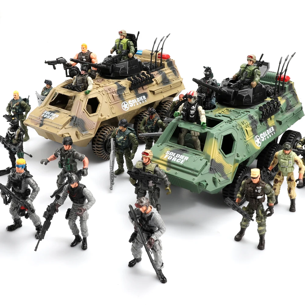 ViiKONDO Action Figure Army Men Toy Soldier Military 1/18 US Special Force Elite SWAT Team Firefighter 4 Inch Firemen Boy\'s Gift