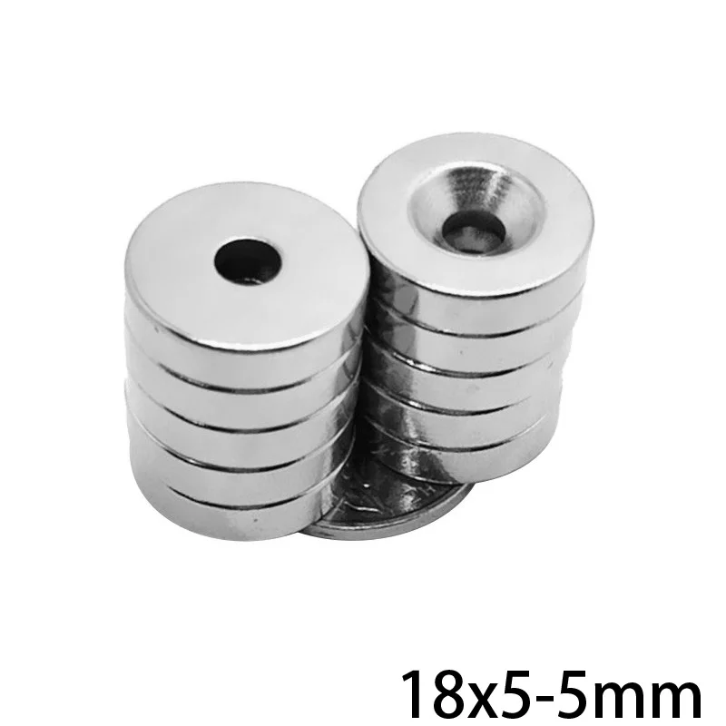 5~50PCS 18x5-5 mm Disc Rare Earth Neodymium Magnets 18*5 mm Hole 5mm Countersunk Powerful Magnetic 18x5-5mm Round Magnet 18*5-5