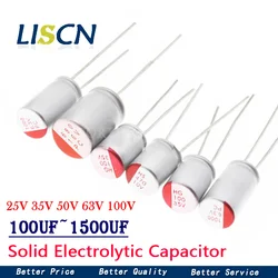 10Pcs DIP Solid Electrolytic Capacitor 25V 35V 50V 63V 100V 10UF 47UF 100UF 220UF 270UF 330UF 470UF 560UF 680UF 820UF 1000UF