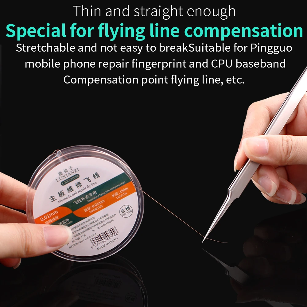 LUXIANZI Copper Wire Fly Line 0.01/0.02mm For Phone PCB Motherboard Logic Board Dedicated Welding Wire Repair Tool Jump Line