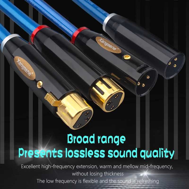 HiFi Audio Line 3pin XLR Balanced Cable  HiFi Audio Line for CD DVD Amplifier
