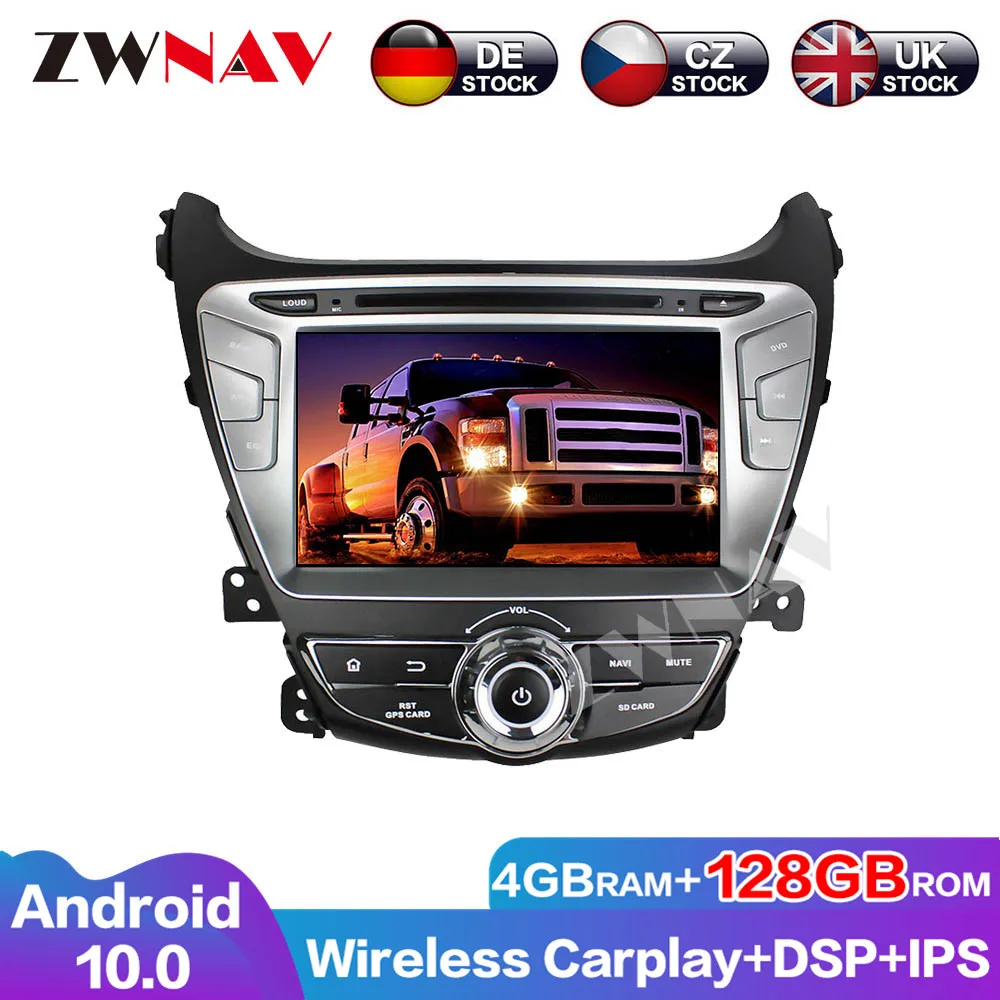 Head Unit Car DVD Player 128G Android 10 DSP Audio Navigation GPS For Hyundai Elantra 2014-2015 Carplay Auto Radio Multimedia