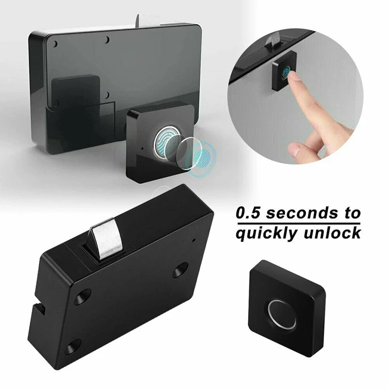 20Users Biometric Fingerprint Lock Smart Cabinet Lock USB Rechargable Battery Wardrobe Office Filecase lock Locker