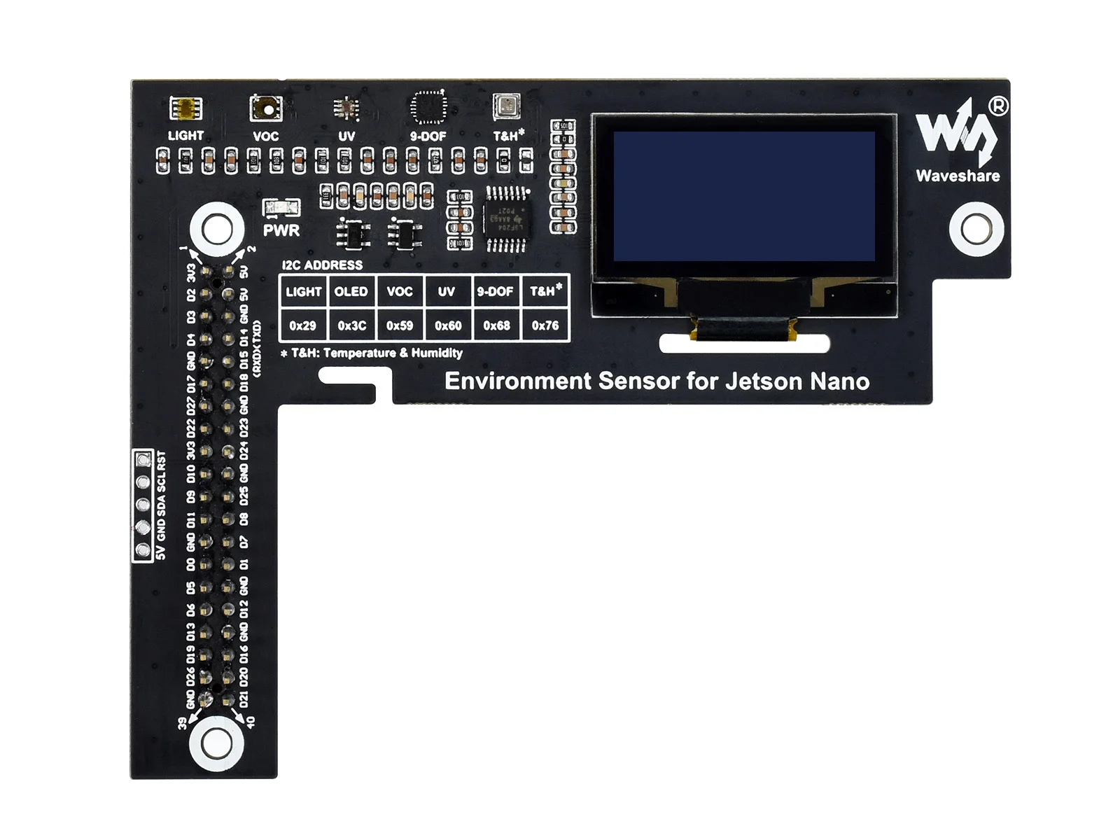 

Environmental sensor expansion board,I2C interface communication,Special for Jetson Nano,Environment Sensor for Jetson Nano