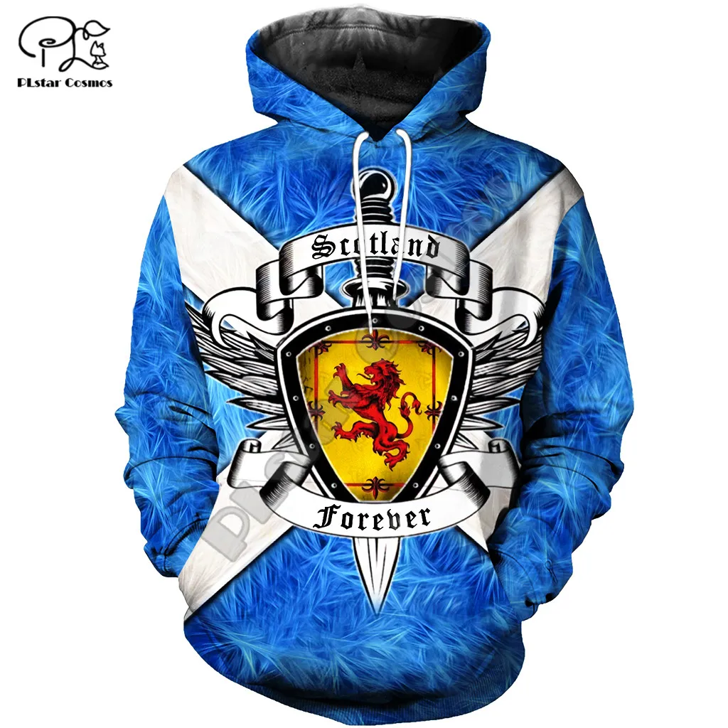 PLstar Cosmos Scotland Flag National Emblem 3D Printed Hoodies Sweatshirts Zip Hoded For Men/Women Casual Streetwear Apparel S01