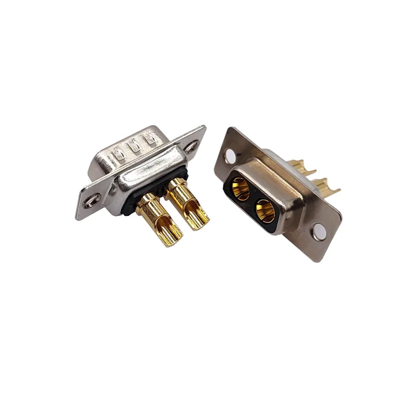 1PCS 2W2 2V2 30A 2PIN Gold plated high current male female D-SUB Connector adapter solder type 2pin plug socket high power