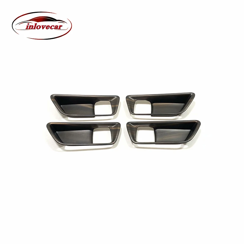 ABS Wood grain Car inner door Bowl protector frame Cover Trim For Toyota Harrier 2020 2021 Interior Accessories LHD