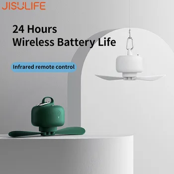 JISULIFE Ventilatore da soffitto Ventilatori elettrici portatili ricaricabili USB per uso domestico con telecomando