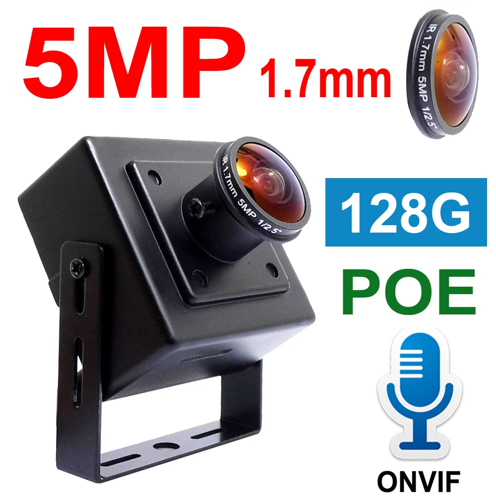 

JIENUO панорамная 5-мегапиксельная мини POE аудио Ip-камера 128G Cctv камера видеонаблюдения 1,7 мм Высокое разрешение Onvif домашняя видеокамера