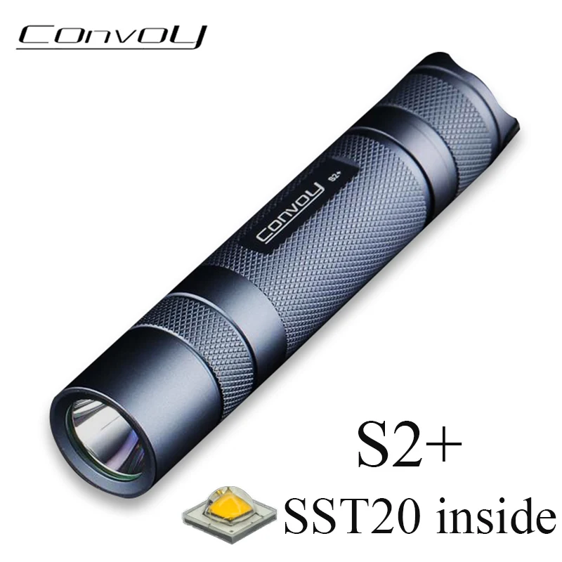 Convoy S2+ SST20 Flashlight Linterna LED 18650 Flash Torch Light Temperature protection Camping Hiking Work Light Bicycle Lamp