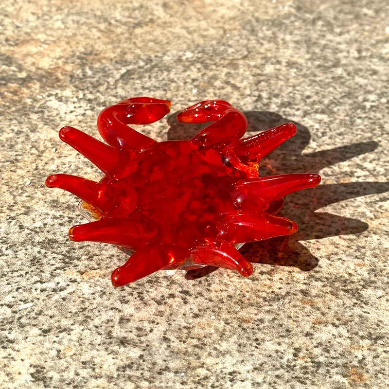 Vivid little crab Glass Figurines Handblown Glass Art Animals Collectible Sculpture Ornaments Creative Christmas Gift For Kids