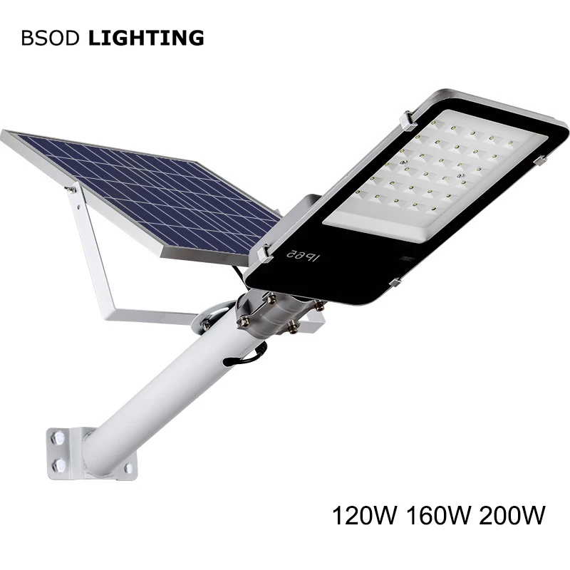 Led Solar Street Lights Outdoor Waterproof IP65 Garden Light Lamp 120W 160W 200W High Quanlity LED Chip SMD3030 Remote Controler