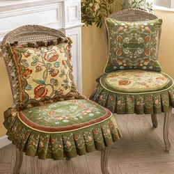 Retro American Chair Cover European Light Luxury Dining Table And Chair Cushion Custom Cushion Stool Chair Cover Pastoral Style
