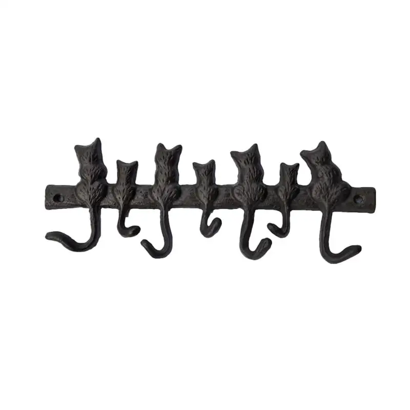 Iron Wall Hook Cast Iron Dog Hook Pastoral European Style Retro Wall Key Hanger Coat Hat Racks Kitchen Bathroom Accessories