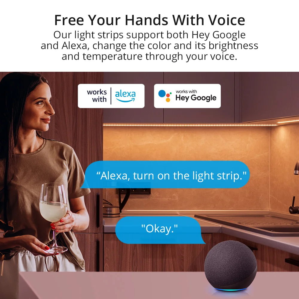 SONOFF-tira de luces LED L2 RGB, Control remoto mejorado compatible con Bluetooth a través del Control de voz eWeLink, compatible con Alexa y Google Home