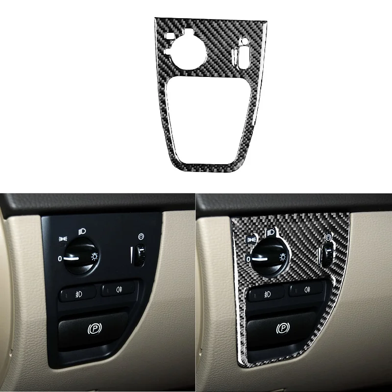 

Carbon Fiber Headlight Headlamp Switch Knob Panel Trim Decal Soft Interior Sticker Fit For Volvo XC90 XC Classic 2003-2014