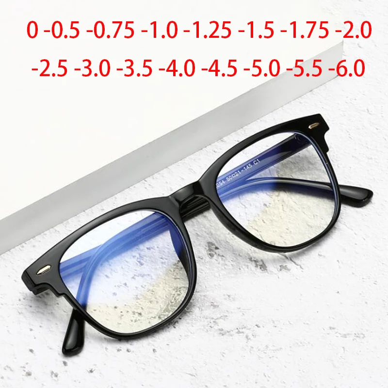 

Men and Women Fashion Lightweight Square Eyeglasses TR90 Full Rim Transparent Prescription Diopters -1.5 -2.0 -2.5 To -6.0