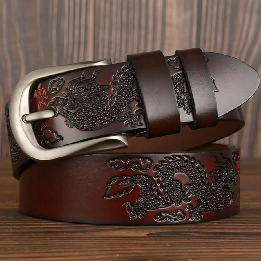 

Мужской ремень из натуральной воловьей кожи, ширина 3,8 см