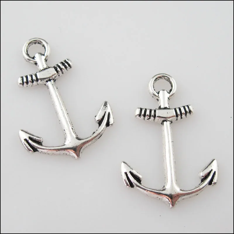 25 New Charms Tibetan Silver Anchor Pendants DIY 18x26mm