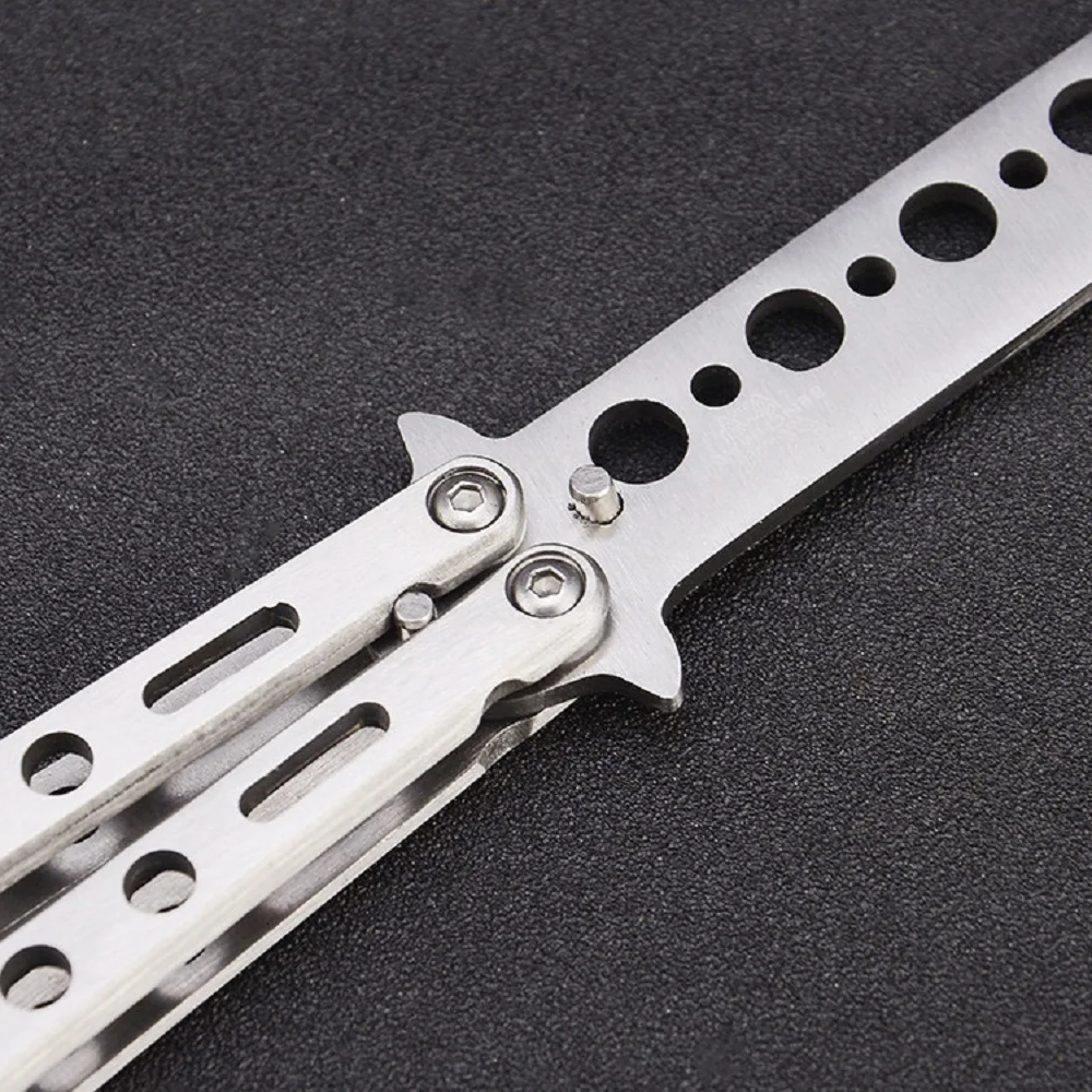 1 Đồng Hồ Thép Không Gỉ Dao Bướm Balisong Tập Lược Huấn Luyện Đào Tạo Mờ Dụng Cụ