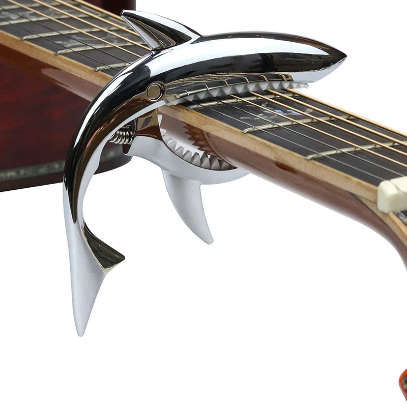 Metal Shark Guitar Capo Funny Creative Zinc Alloy Quick Change Clip Bass Guitar Bridge Guitar Stringed Instrument Accessories