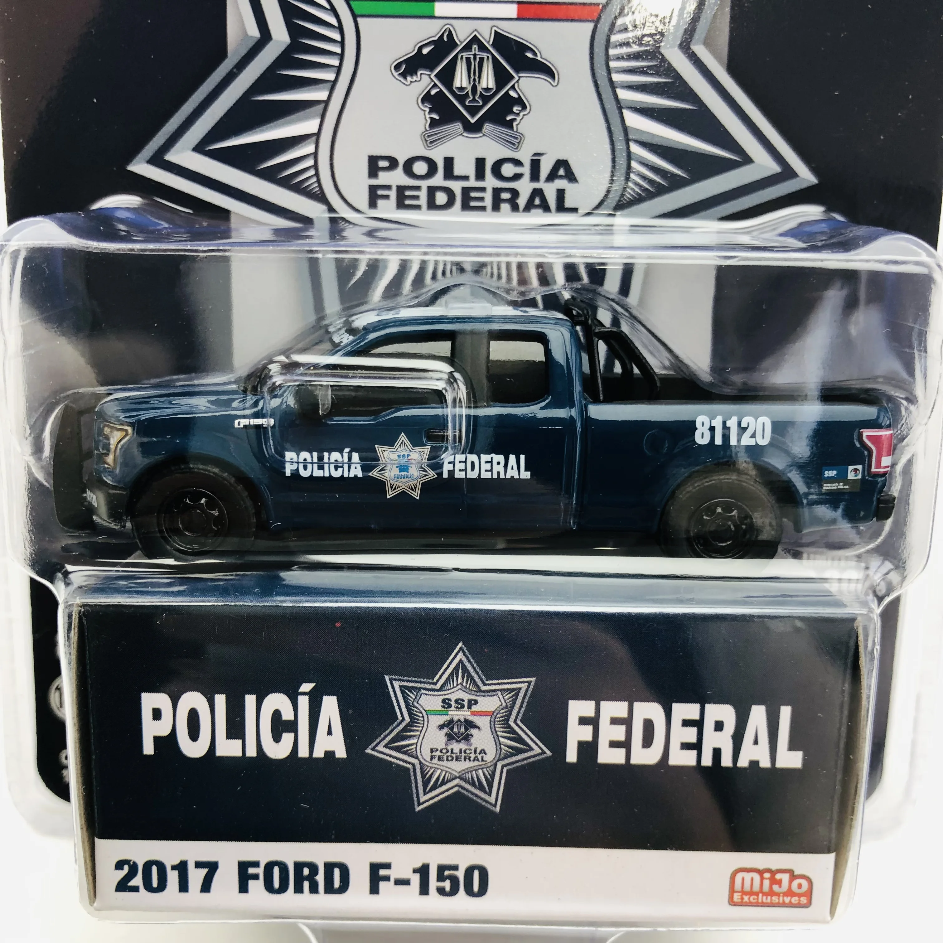 1/64 GreenLight 2017 Ford F-150 Mexican Police Pickup Mijo Limited Collection of die-cast alloy car models