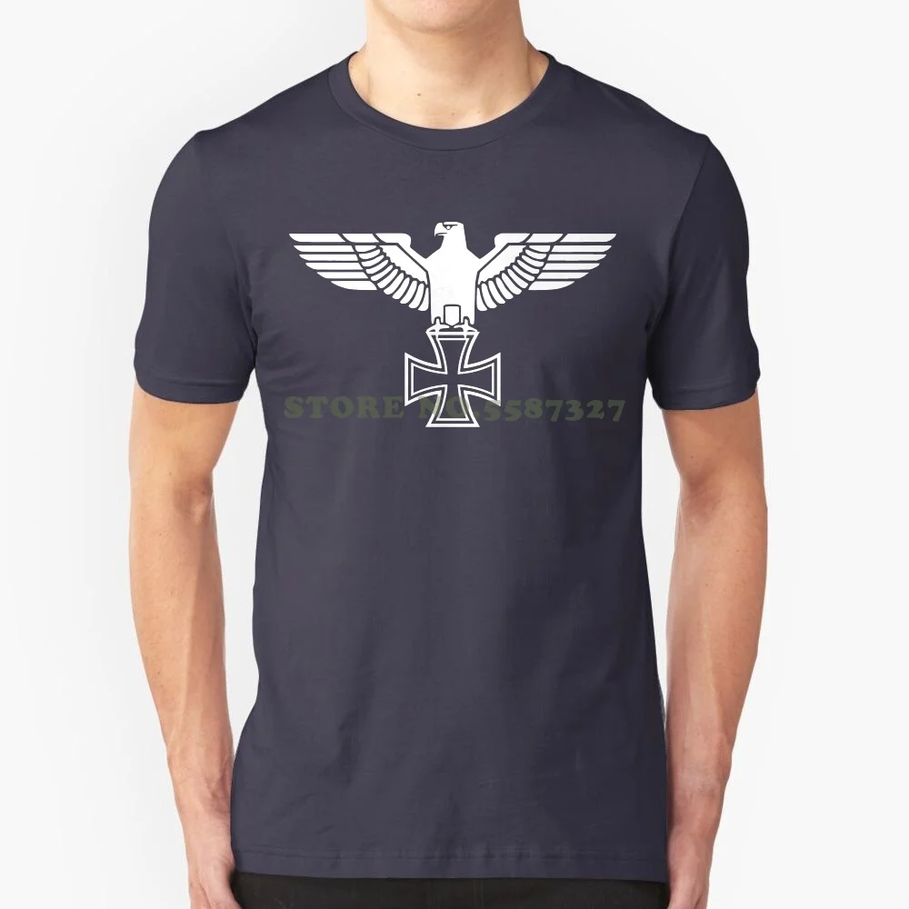 Cool Casual Imperial Eagle T Shirt-Iron Cross-Black / White-S To 3xl-Iron Cross