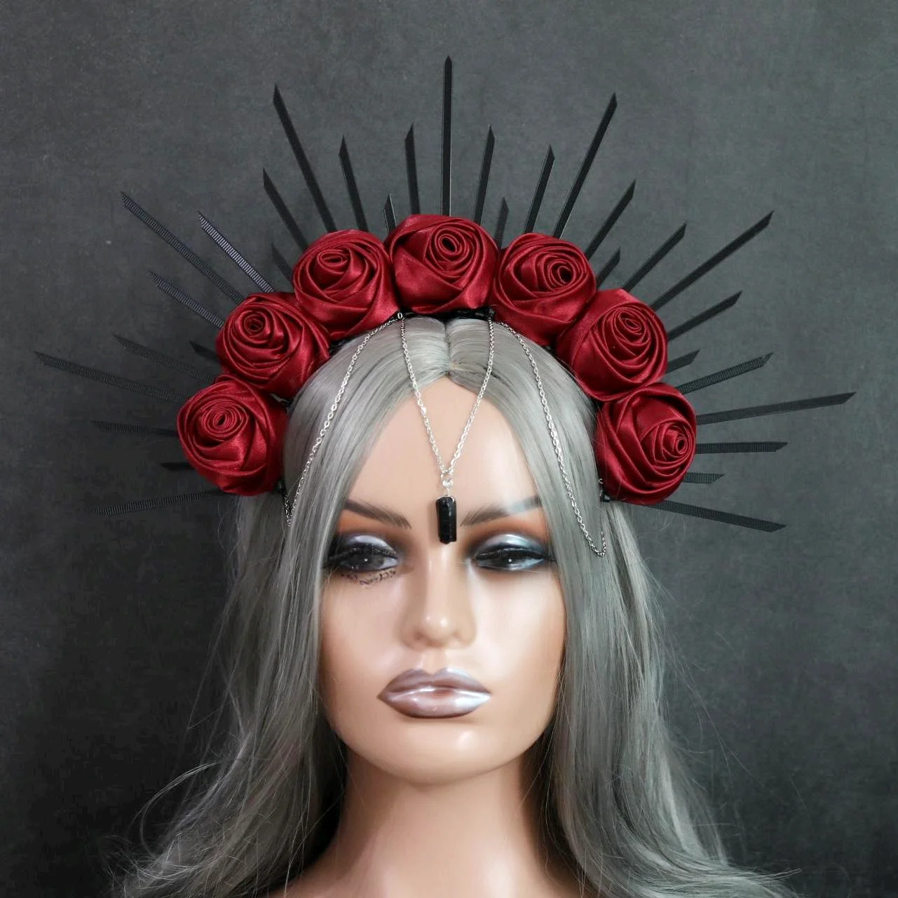 Festival Crown Goddess Crown Flowers Spiked Halo Headband Headdress Met Gala Crown Sunburst Crown Cosplay Party