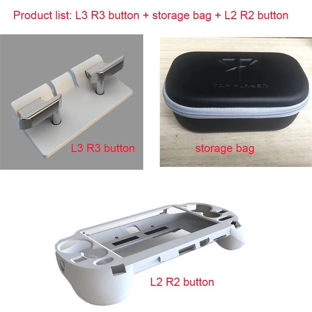Dla PSV1000 PSV 1000 L3 R3 ściskacz konsola do gier etui z podstawką z L2 R2 przycisk wyzwalacza dla PS VITA 1000 torba do przechowywania przesyłania strumieniowego